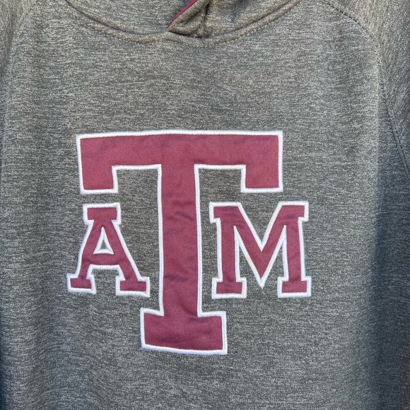 Colosseum Texas A&M Grey/Burgundy Fleece Lined Embroidered Hoodie Size Medium - Picture 2 of 4